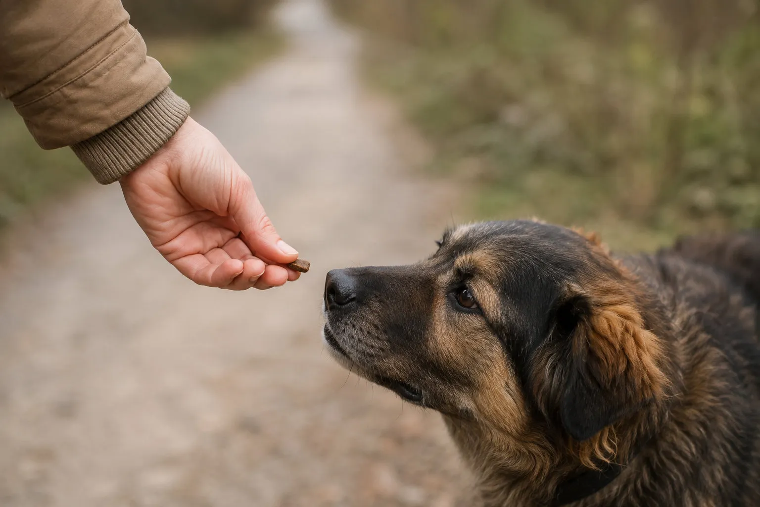 Premiare il cane che cammina vicino aiuta a insegnare a non tirare al guinzaglio