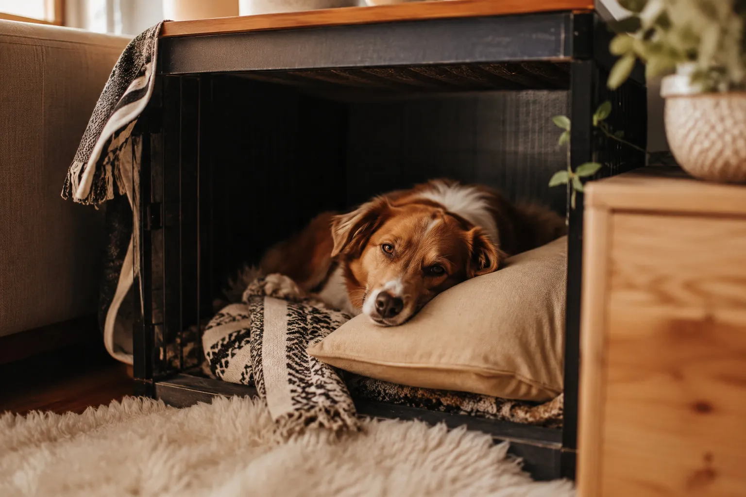 Un rifugio sicuro e coperto aiuta il cane con paura dei botti